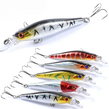 TCE 8.5cm 8.4g Minnow Lure Long Casting Fishing Bait 5 Colors 3D Eyes Bionic Hard Lure with Hooks for Perch Saltwater Fishing – Minnow – view 4