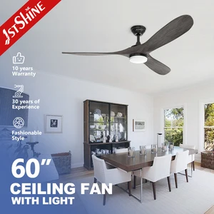 1stshine LED Ceiling Fan Remote Control 3 Wooden Blade Save Space Led Ceiling Fan Light