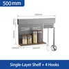 500mm Single-Layer Shelf +4 Hooks