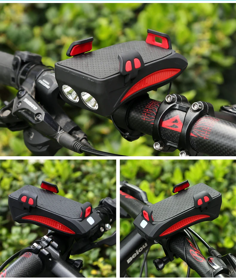 130DB Rechargeable Bike Horn Light in Power Bank
