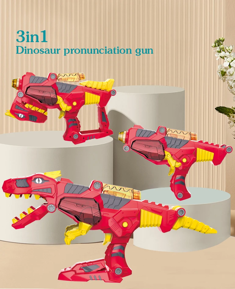 Take apart toys assembly tyrannosaurus deformed dinosaur guns 3 in 1 assembled dinosaur toys with light sound
