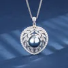 Pendentif perle gris platine avec chaîne Chopin