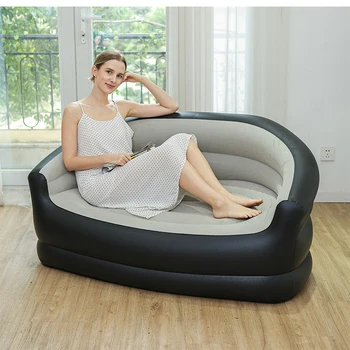 2025 NEW  Flocked air Sofa 138cm*87cm*71cm Inflatable air Furniture Indoor and Outdoor Use air Sofa for Camping