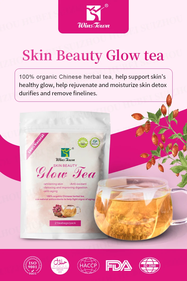Custom Skin Whitening Spots Fading Care Detox Anti Aging Wrinkle Beauty Glow Skin Lightening Tea