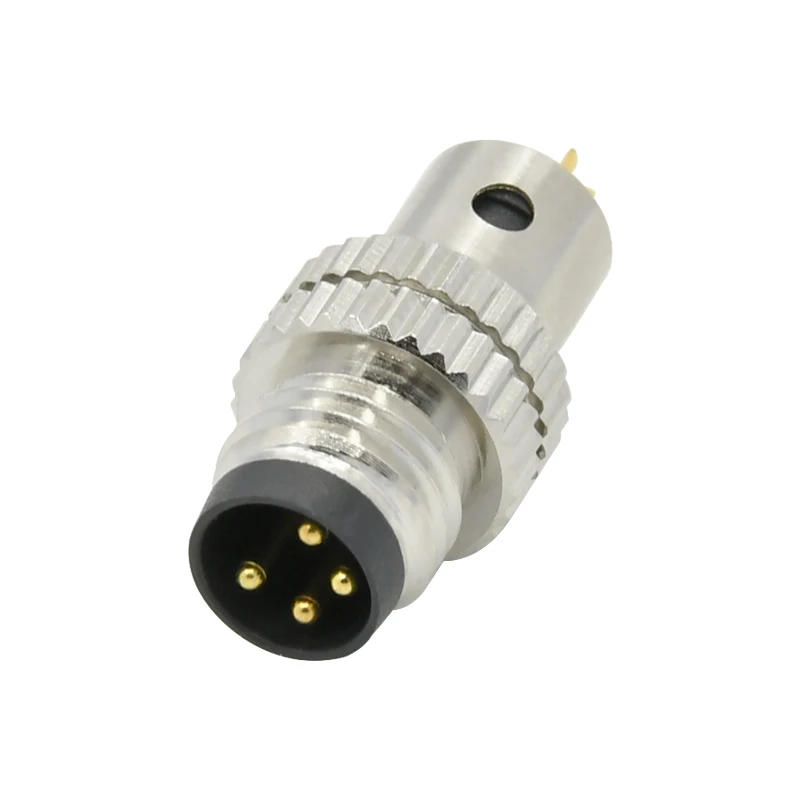 M8 waterproof connector 4pins M8 A code male moldable connector solder termination with shielded shell