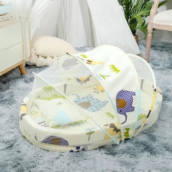 Convenient Cotton Baby Uterus Bed with Mosquito Net Foldable In-Bed Sponge Thickened Insect Proof mosquito bed