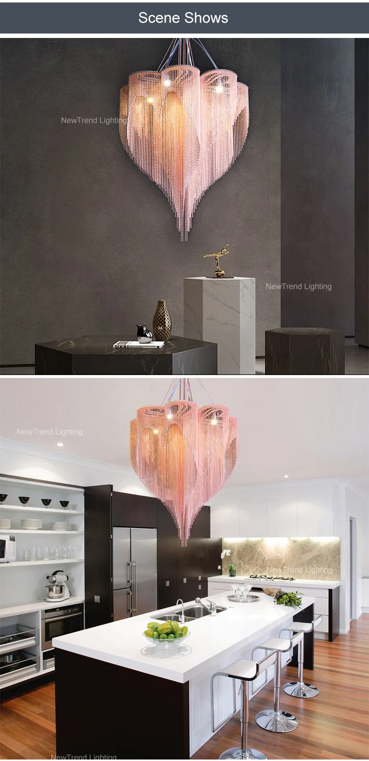 cpl 163 high quality indoor bead curtain led chandelier living room dining room stainless steel pendant light-3