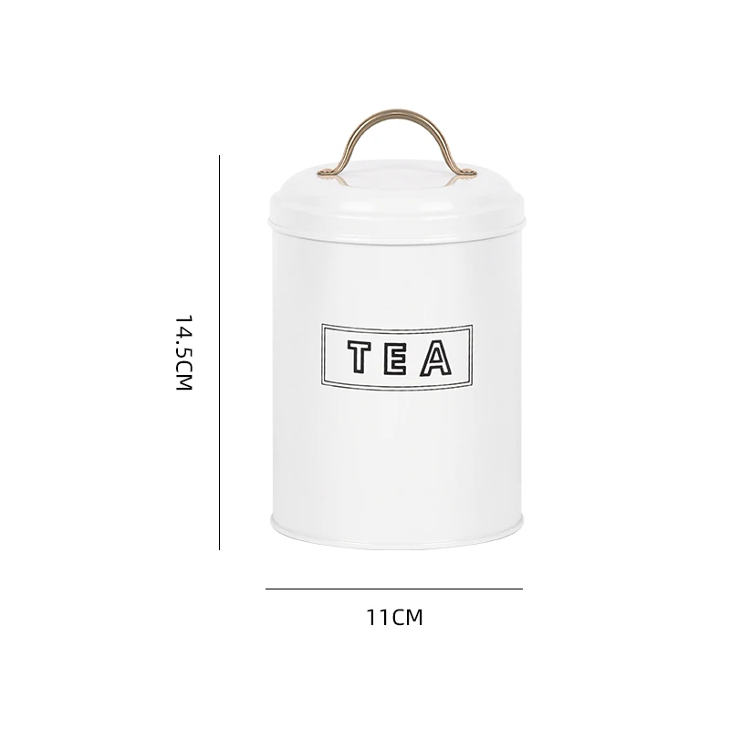 Kitchen Storage Can with Lid Metal Storage Can Household Canister Coffee Tea Sugar Set Can