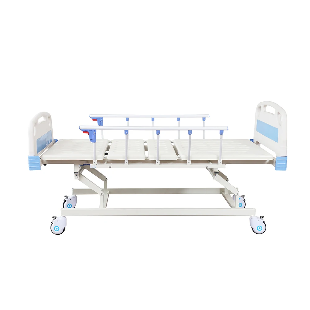 Five Column Stainless Steel Manual Hospital Bed-Modern Three-Function Adjustable Height Mechanism CE ISO Certified 3-Year 2