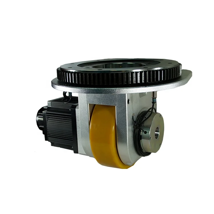 Automated Guided Vehicle Driving Motor Wheel 400W 24V Low Voltage Steerable Hub