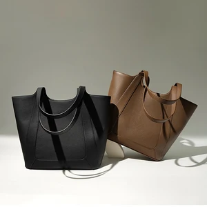 Custom Wholesale 2026 New Design Fashion Vintage High-end Shoulder Hand Tote Bag Genuine Leather Bucket Bag for Women