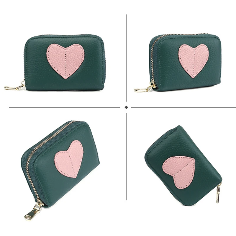 Модный женский кошелек с RFID-блокировкой на молнии маленький короткий из натуральной кожи