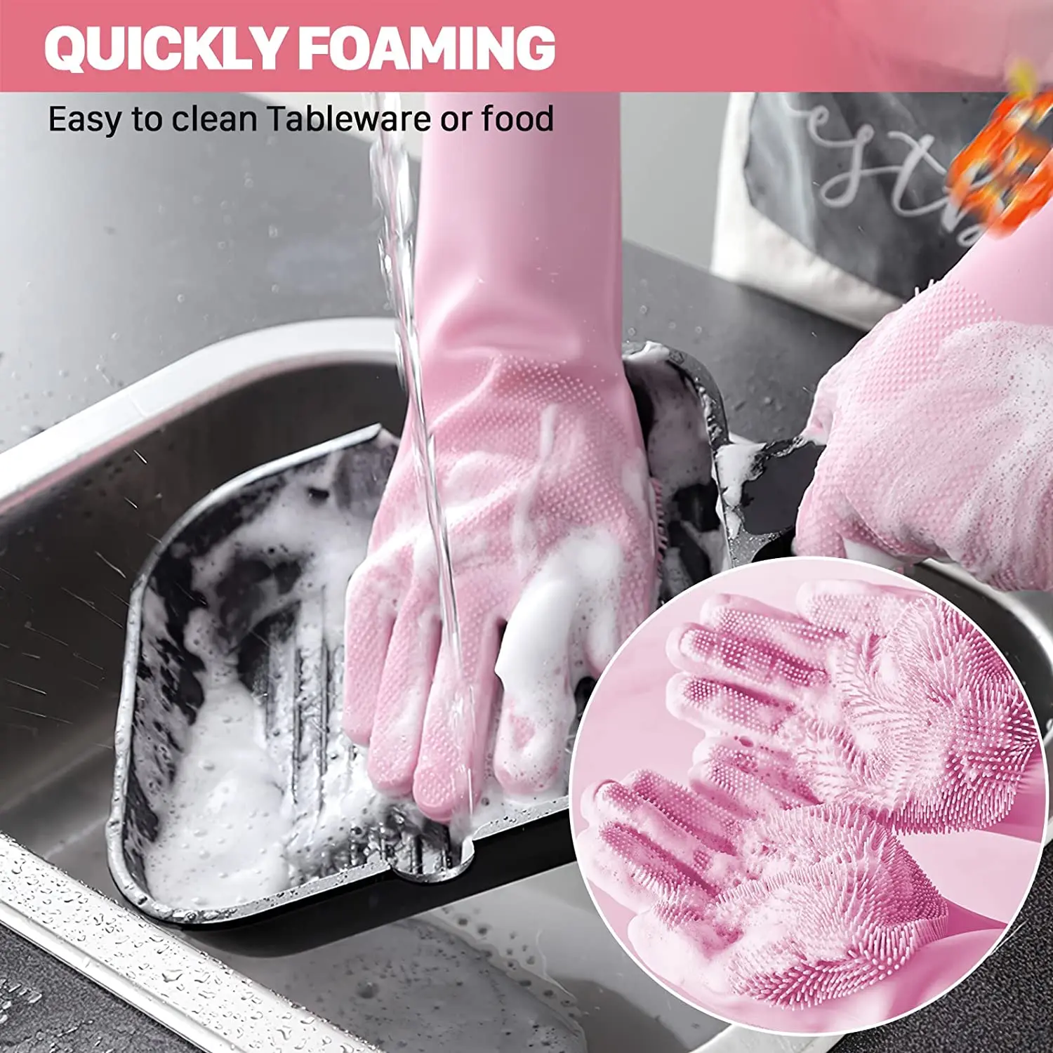 Silikon wscher handschuhe Silikon handschuhe zum Geschirrs plen Magic  Silicone Geschirrs pl handschuh