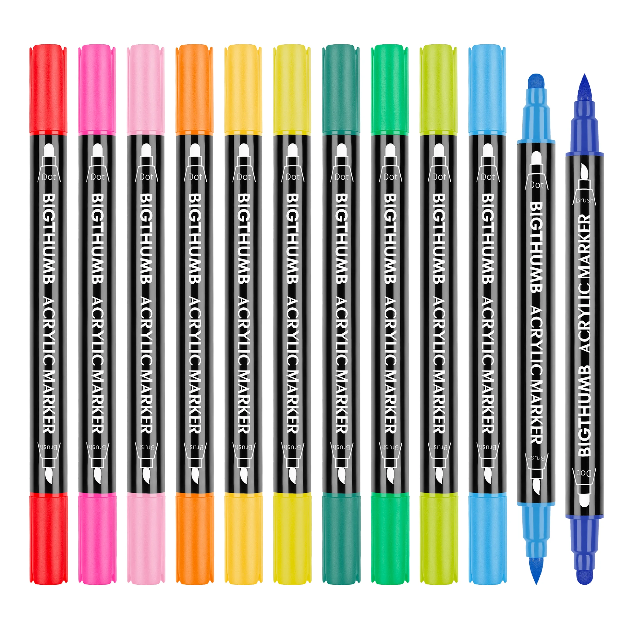 12 видов цветов двухсторонний маркер