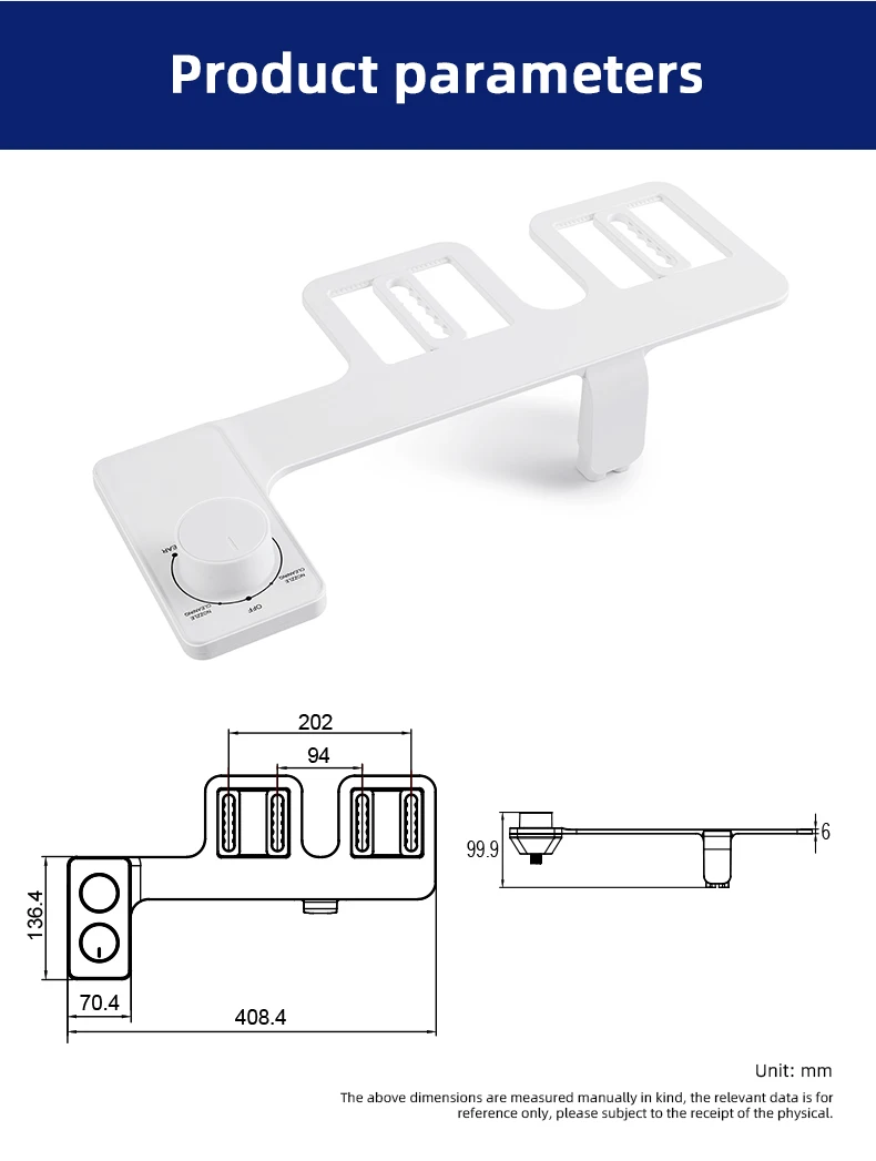 Hot Selling Mechanical Non-electric Black Bidet Toilet Seat Custom Retractable Dual Nozzle Bidet Attachment for Bathroom manufacture