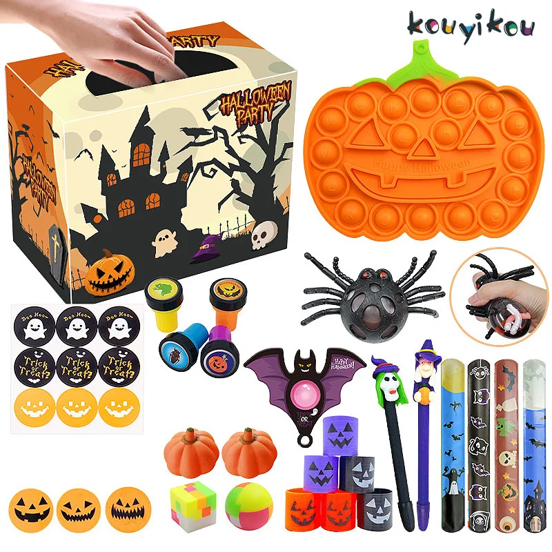 Kouyikou оптовая продажа с завода Хэллоуин календарь фиджет силиконовый снятие стресса пузырьки сенсорная
