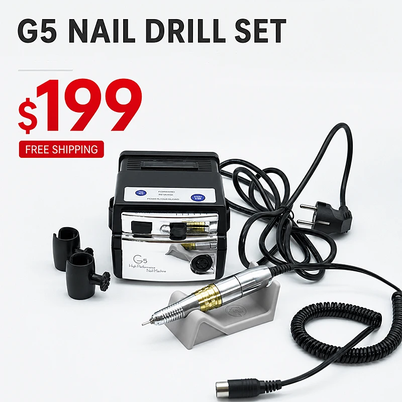 2027 Nail Drill Machine AtURAWA G5 Pedicure Nails Drill Supplies Salon Equipment Lamp Professional