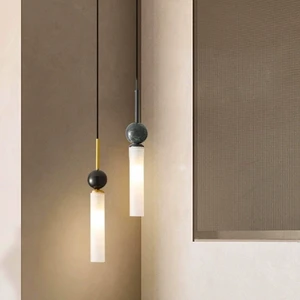 Italian Style Solid Brass Bedside Pendant Light with Long Cord Minimalist Modern for Master Bedroom and Bar Small Lamp