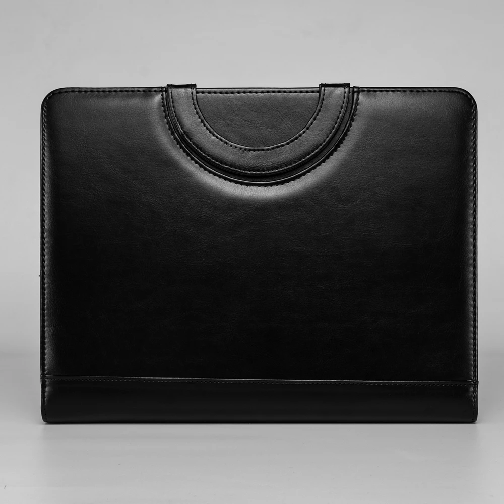 Zippered Padfolio Portfolio Binder,A4 Leather Folder Portfolio With