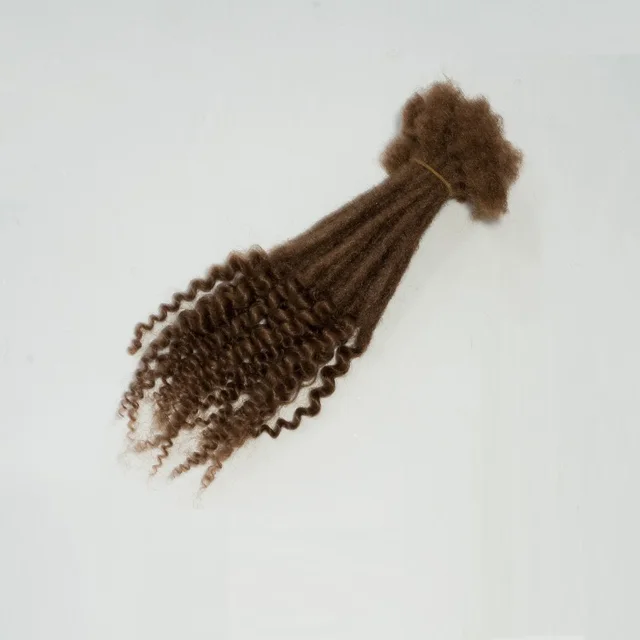KAMA Curly Hair Dreads Natural Human Hair Loc Extensions with Curly Ends