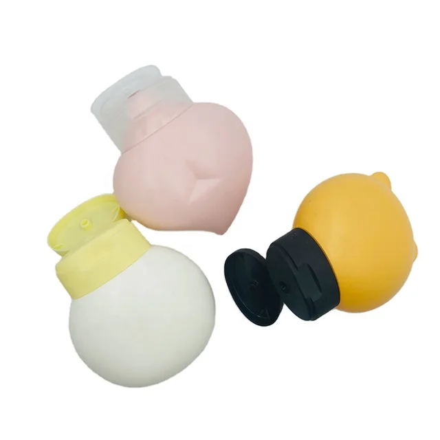 factory price HDPE cartoon bear shape 100ml baby hand cream squeeze bottle with flip cap