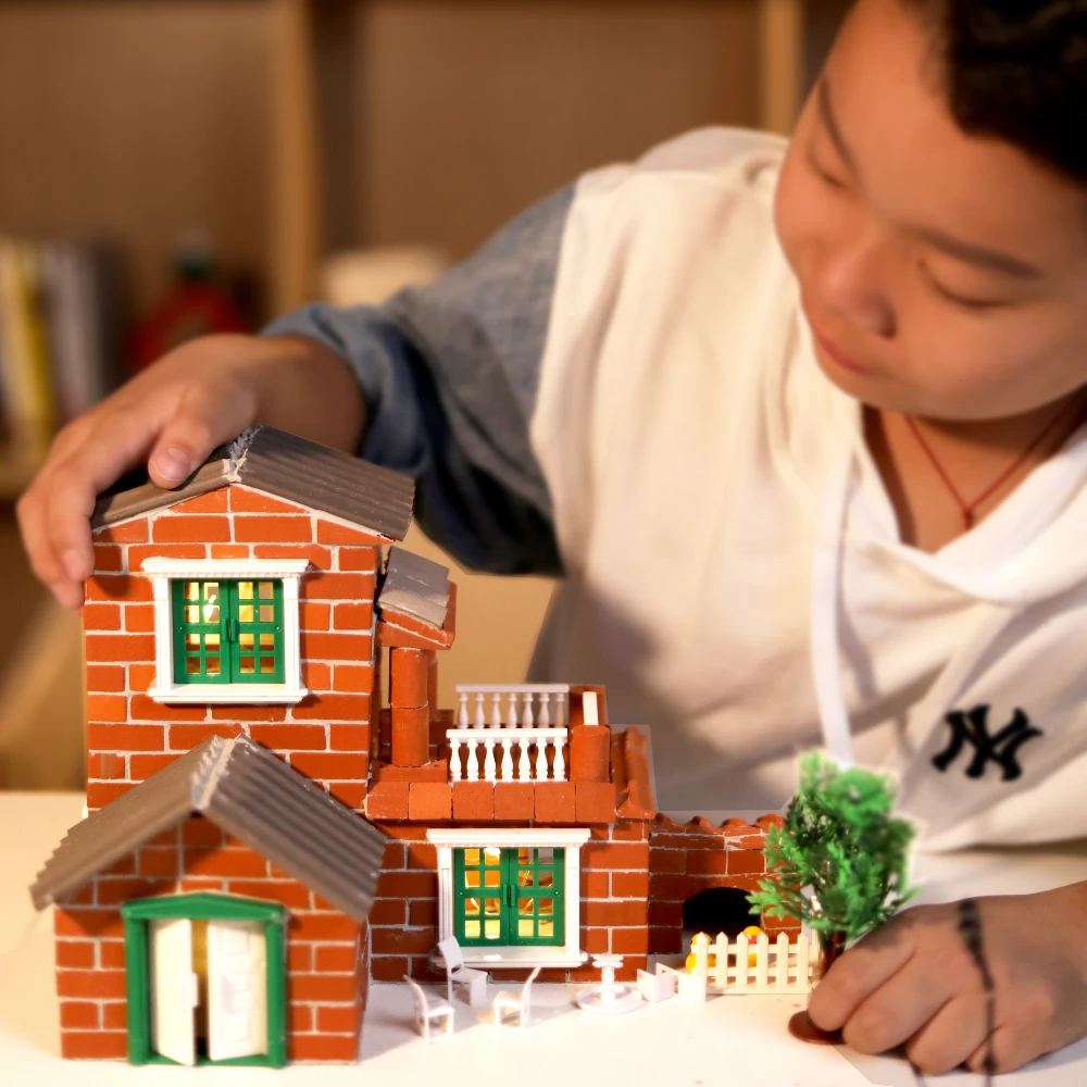 Mini Clay Bricks Building Blocks 376 Piece Set Builders Set for Construction and Stacking, Kids Educational Learning Toy