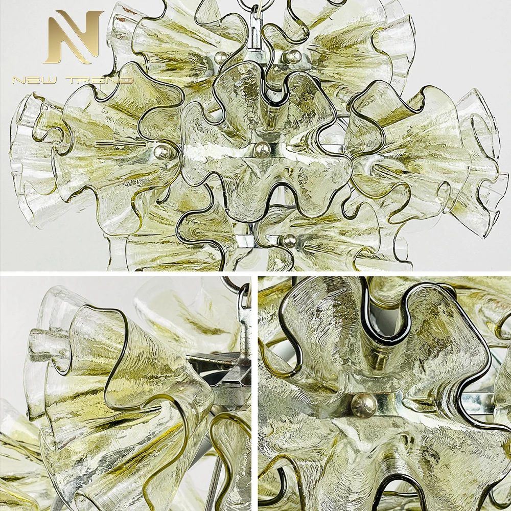 CPL-466 Luxury Italian Designer Murano Glass Chandelier – Creative Blooming Flower Light for Hotel & Villa