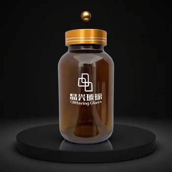 High Quality 250ml Transparent Brown Glass Bottle Screw Cap