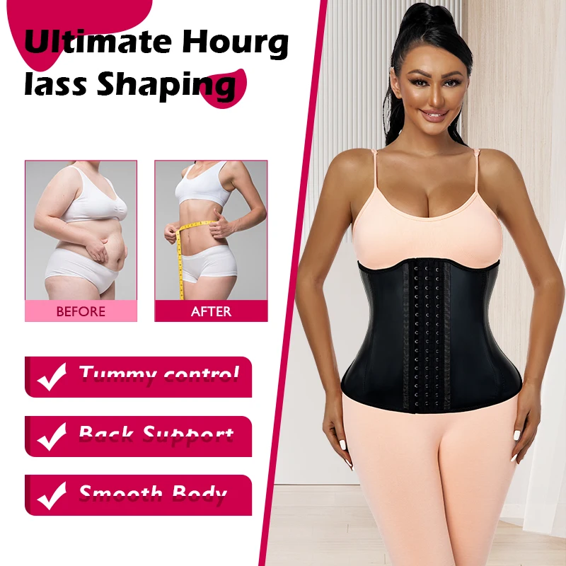 Slimming Short Torso W Waist Trainer Corset Shaper Tummy Control Waist Supporter Belt Trimmers Latex Waist Trainer