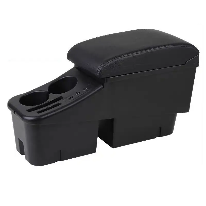 product new revision universal central car armrest storage box cup holder ashtray modification adjustable double auto armrest box-5