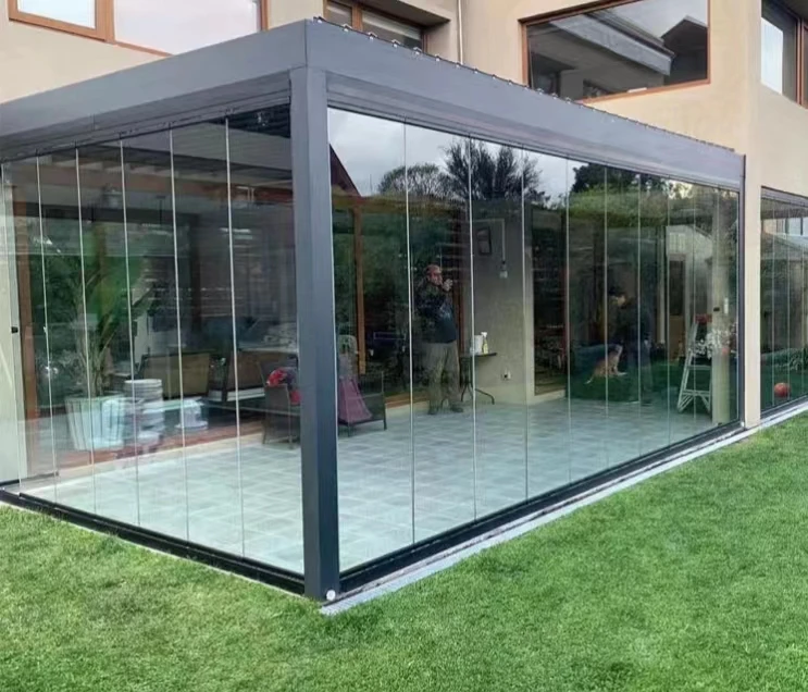 Youya  Luxury Modern Carport Structure Solar System Carport Waterproof Louver Roof Metal Garden Solar Pergola Aluminium Outdoor