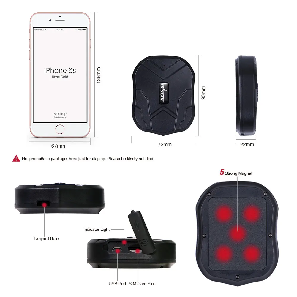 Gps Tracker Car Tkstar Tk905 5000mah 90 Days Standby 2g Vehicle Tracker