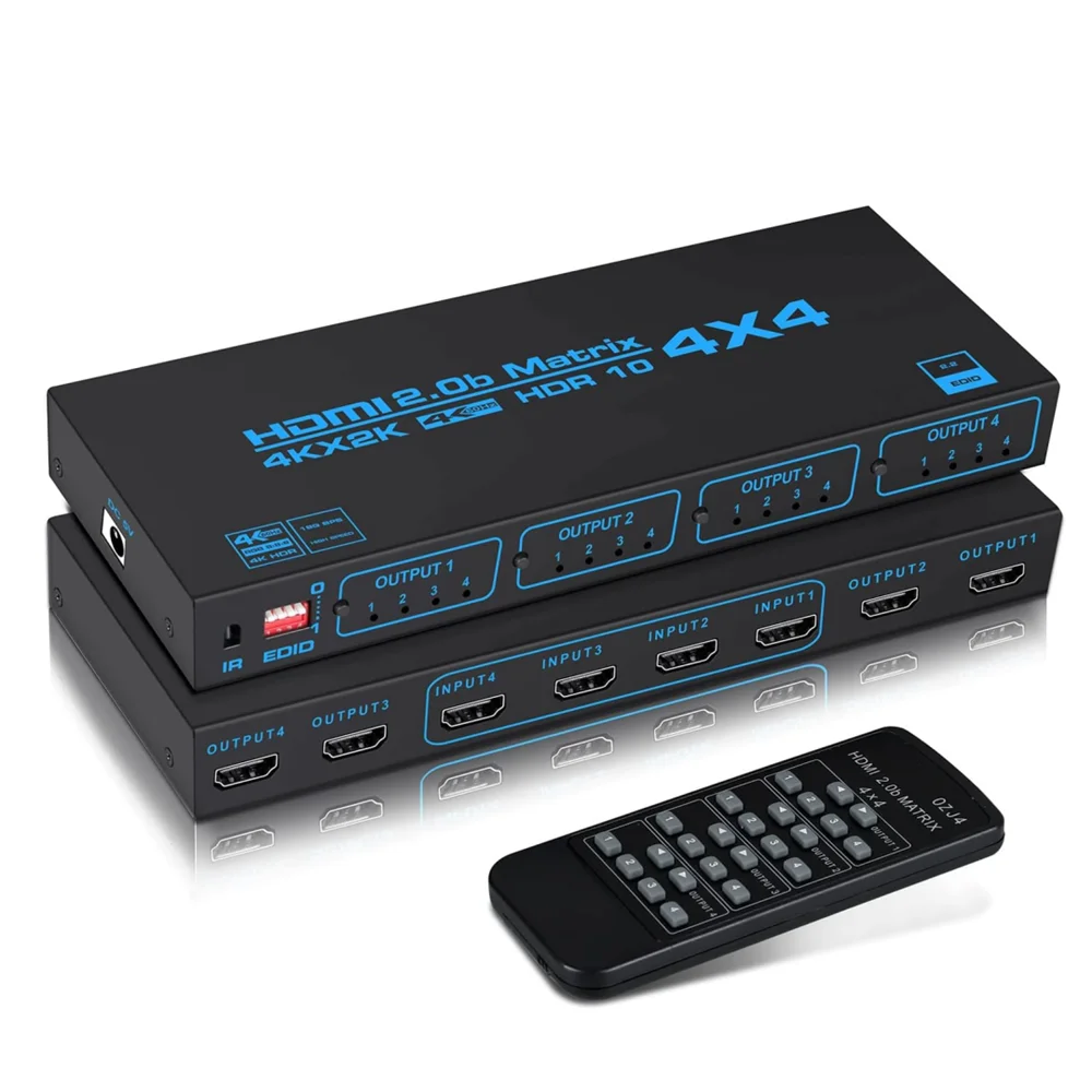 マトリックススイッチャー 4K 60Hz HDMIマトリックススイッチ 4x4 4入力4出力 HDMI 2.0