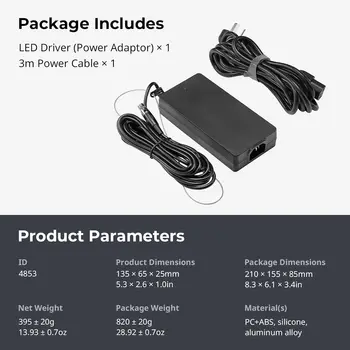 For SMALLRIG 130W LED Driver for RC 100B New Condition Power Adaptor with OTP Protection and US Plug 4853 detail image