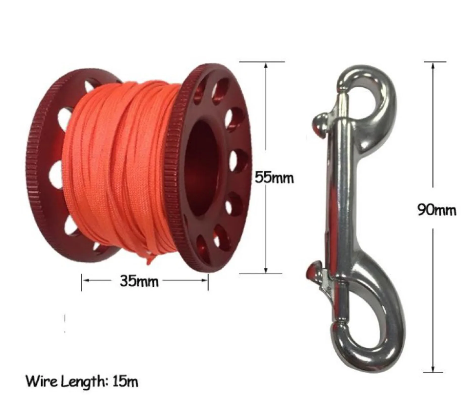 15m 30m Aluminium Diving Reel Technical Diving Cave Diving Reel With