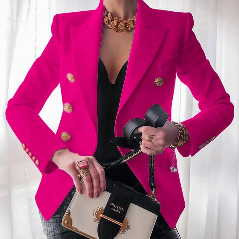 Womens Dress Suits Pink Short Tailored Jacket - Office Attire