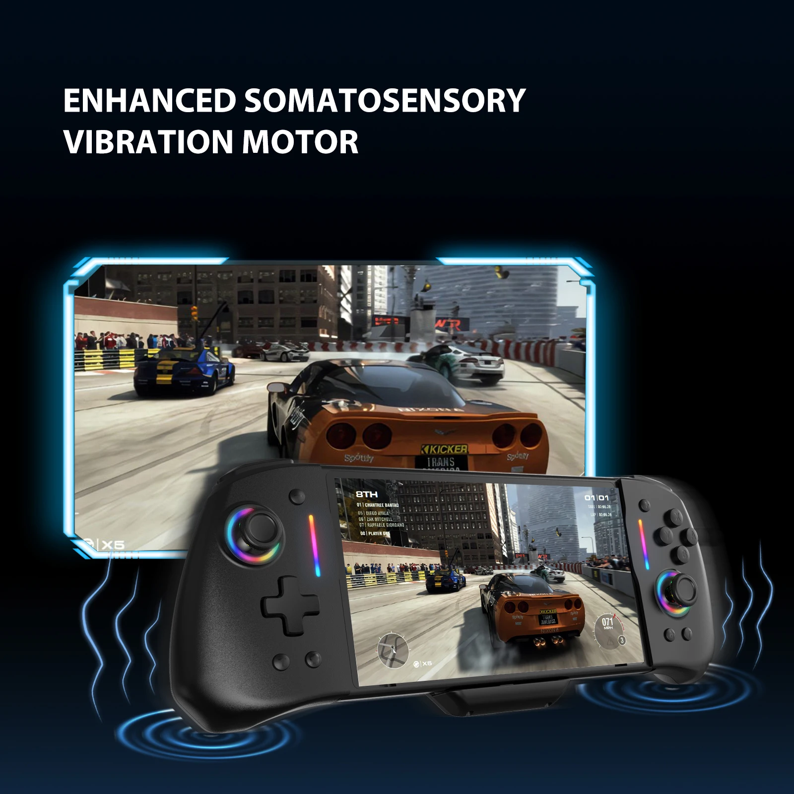 6 Axis Gyro Motion Sensor Gaming Controller Gamepad With Rgb Light For ...