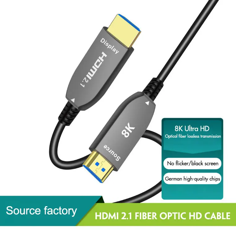 Justlink 50M UHD 8K fibra óptica HDMI 2,1 AOC Cable Ultra alta