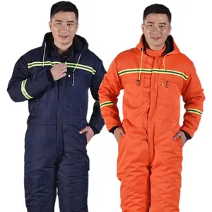 WinterMen's Ultra-Low Temperature Outdoor Work One-Piece Cotton Coverall Labor Protection Uniform