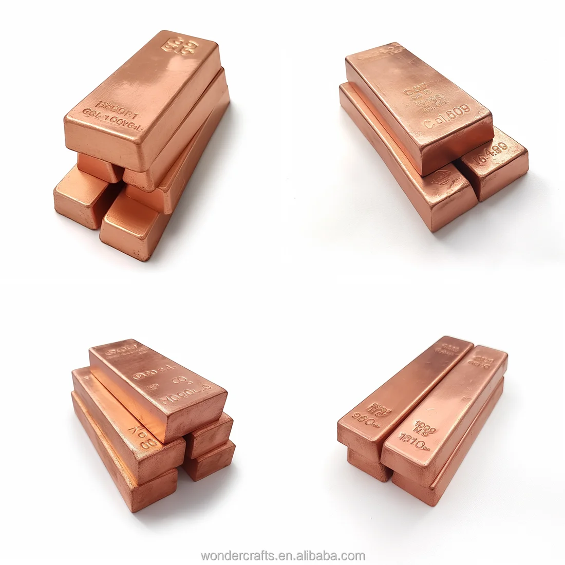 WD Custom One Found .999 Fine Trapezoidal Hypotenuse Slanted Edge Metal Cu Red Copper Bronze Ingots Bullion Bar