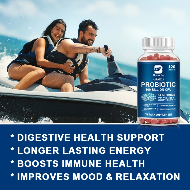 Beworths Probiotics Supplement Probiotics Digestive Enzyme Complex Softgel Capsule for Digestive Health