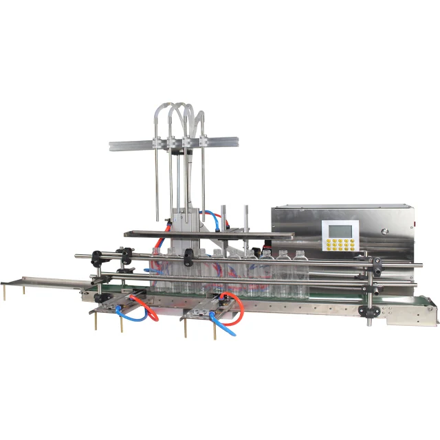 Tabletop Plastic Beer Milk Water Bottle Filling Juice 4 Heads High  Productivity Automatic Liquid Filling Machine