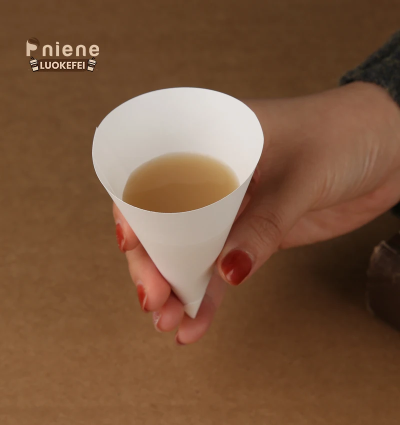 Custom 100% Biodegradable Snow Cone Water Cup Disposable Food Grade Water Paper Cup Cone