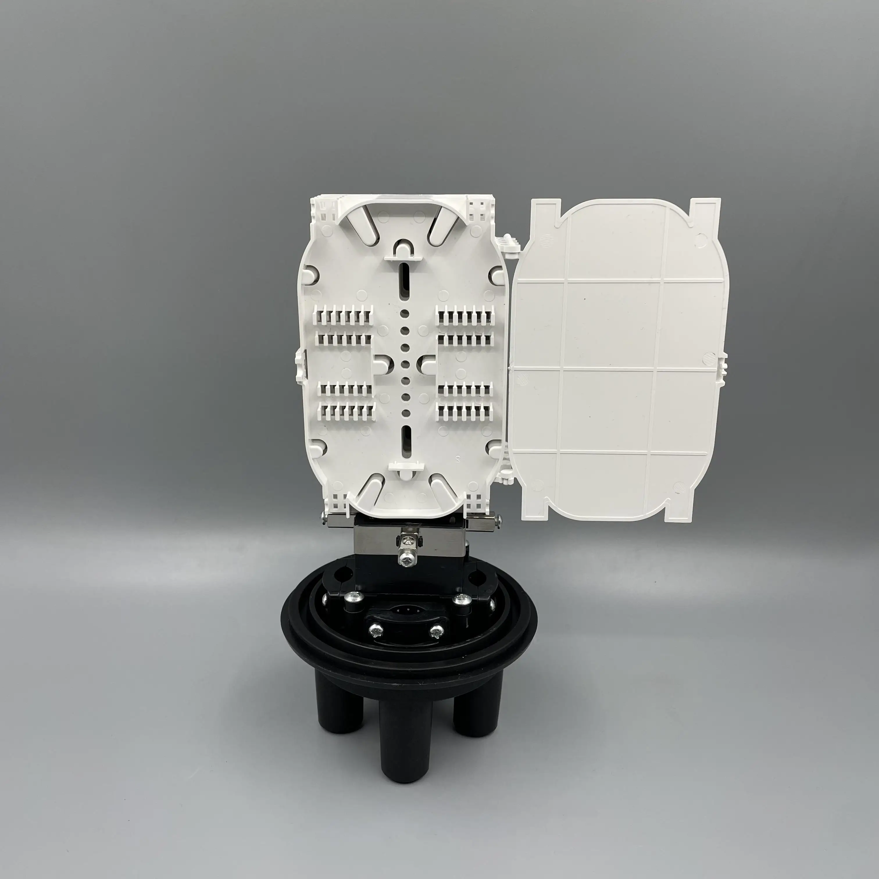 Simple style 24 48 96 cores dome Vertical heat shrink seal mini fiber optic spliter closure 1in 3 out fiber optic joint box FTTH