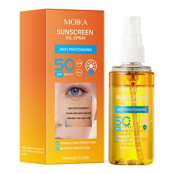 Summer hot sunscreen spray 100ml bottle spf 50 moisture moisturizing round spray sunscreen UV prevent