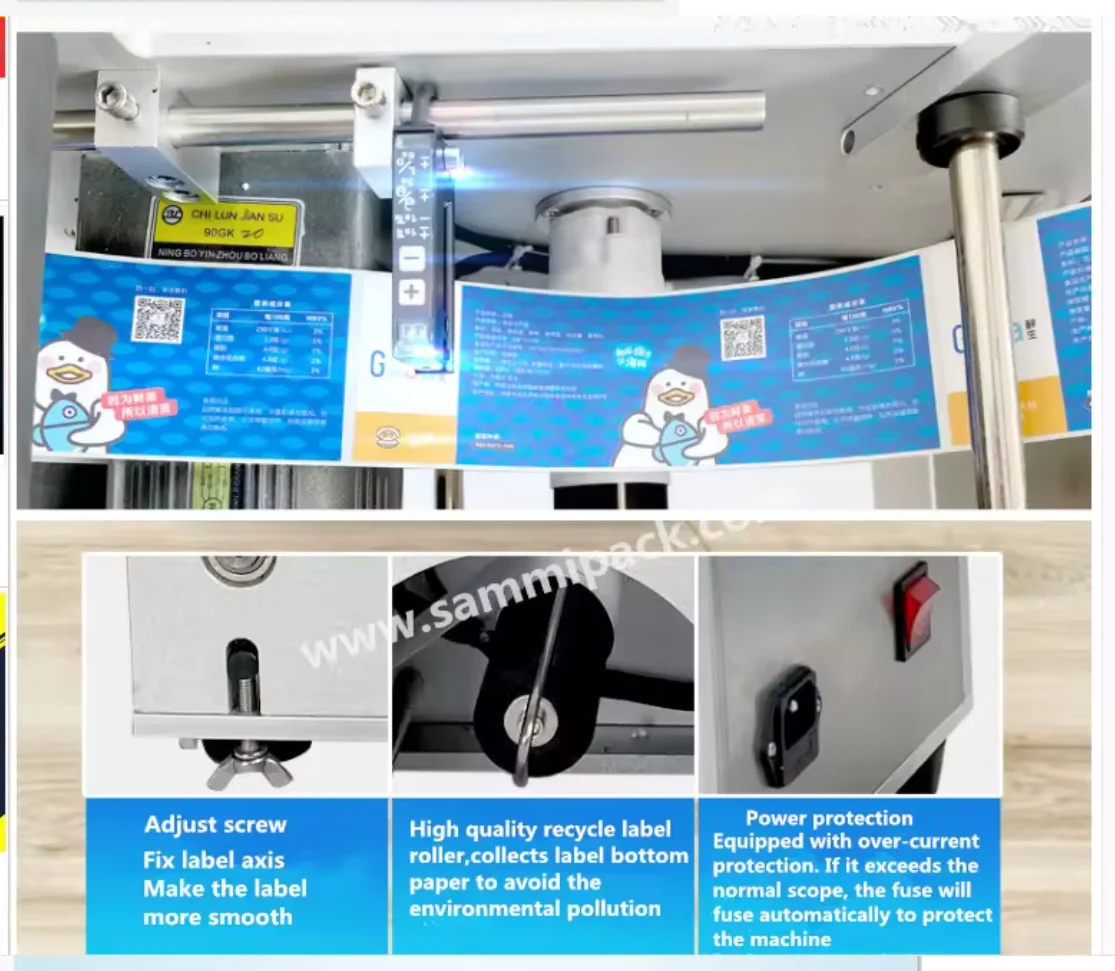220V Semi-Automatic Round Bottle Labeling Machine with 25-50 piece/minutes Efficiency for 15-120 mm Diameter Bottles