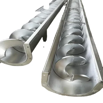 Shaftless Sludge Cake Shaftless U Type Trough Auger Spiral Flexible Screw Conveying Equipment Device Stainless Steel 200