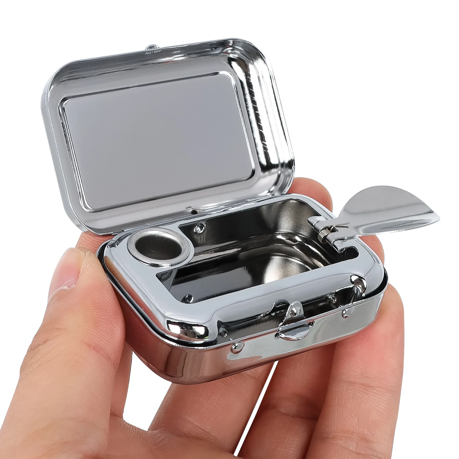 Wholesale Pocket Ashtrays New Metal Square Aluminum Outdoor Travel
