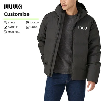 2025 New Fashion High Quality Custom Puffer Jacket for Men Warm Waterproof Winter Jacket Hooded Collar for Outdoor Activities