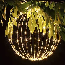 Christmas Garden Hanging LED Light Ball 160 LED 12 Large Globe Light Iron Frame Spheres With 8 Flicker Modes Plug Charging